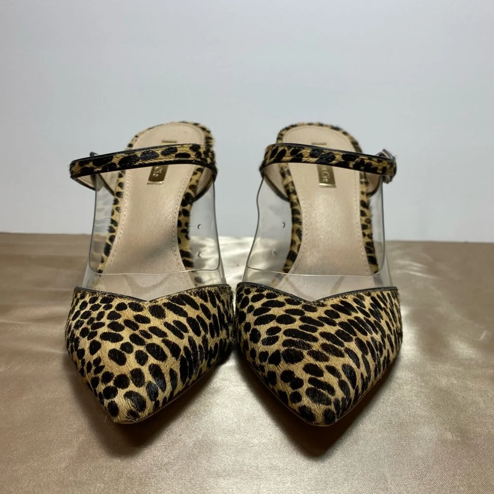 Louise Et Cie Lo-Joykiss 3 Speckled Cow Hair  Leopard Clear Piccola Size 9.5 - Picture 3 of 16